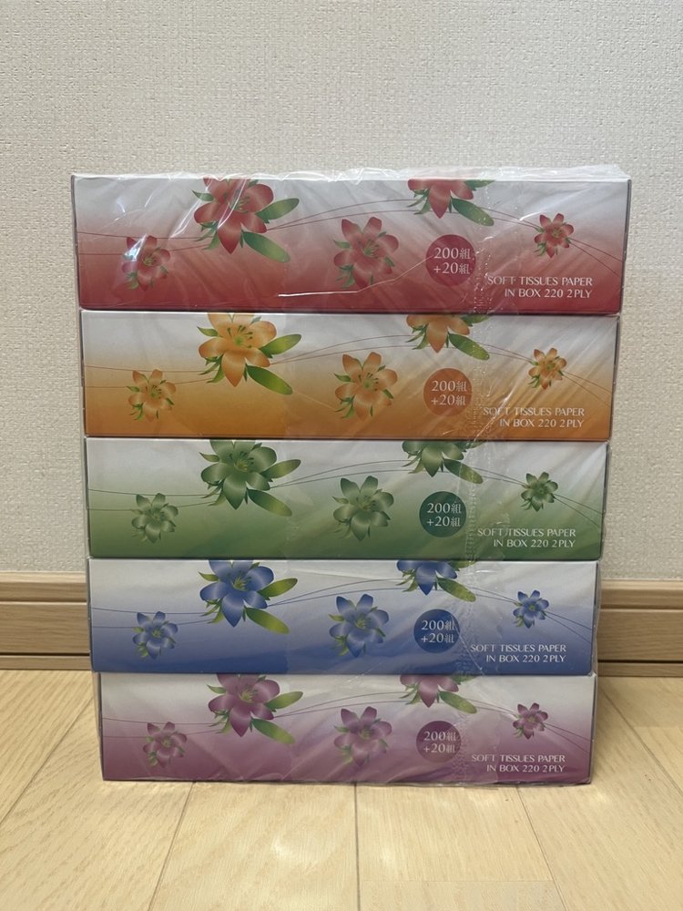 小山市の返礼品のクラリス ボックスティッシュ(220組)