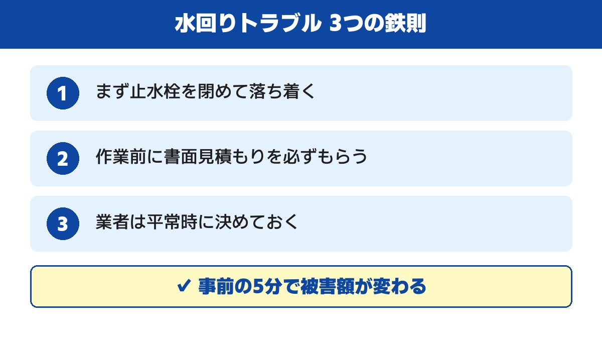 水回りトラブル3つの鉄則
